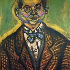 Hand-Painted Joan Miró Self-Portrait – Fauvist Modernist Painting (1917) | Oil on Canvas Reproduction