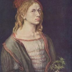 Self-Portrait by Albrecht Dürer - 1493 Northern Renaissance Oil on Parchment and Canvas
