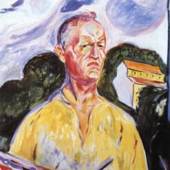 Self-Portrait at Ekely by Edvard Munch – 1926 Expressionist Self-Portrait Oil Painting