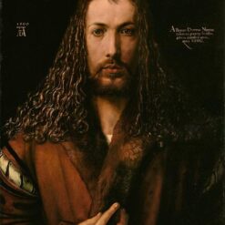 Self-Portrait at the Age of Twenty Eight by Albrecht Dürer - 1500 Northern Renaissance Oil Painting on Panel