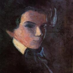 Impressionist Self-Portrait Oil Painting 'Self Portrait, Facing Right' – Egon Schiele 1907 Inspired Art