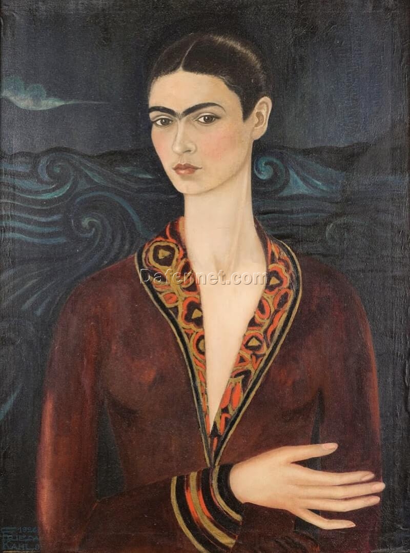 Self-Portrait 1926 by Frida Kahlo – Handcrafted Art Reproduction, Early Masterpiece