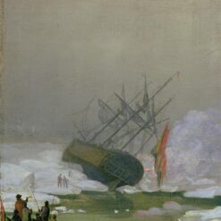 Romantic Marina Oil Painting Ship in the Arctic Ocean by Caspar David Friedrich (1798) – Majestic Arctic Seascape Art for Living Room and Office Decor