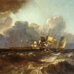 J.M.W. Turner Oil Painting – Ships Bearing up for Anchorage (The Egremont Sea Piece), 1802, Romantic Marina