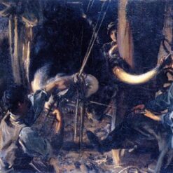 John Singer Sargent Oil Painting – Shoeing the Ox, c. 1910, Realism Genre Painting