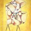 Surrealist Portrait Oil Painting Siblings by Paul Klee (1930) – Bauhaus Art for Contemporary Home and Office Decor
