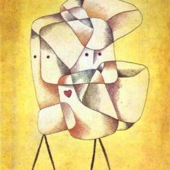 Surrealist Portrait Oil Painting Siblings by Paul Klee (1930) – Bauhaus Art for Contemporary Home and Office Decor