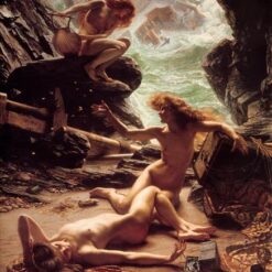 Custom Oil Reproduction of Cave of the Storm Nymphs by Edward Poynter – Romantic Mythological Art