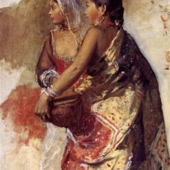 Orientalist Masterpiece – Sketch Two Nautch Girls, Edwin Lord Weeks, High-Quality Oil Painting Replica