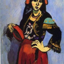 Henri Matisse Inspired Expressionist Portrait – 'Spanish Woman with a Tamborine' (1909) – Hand-Painted Oil on Canvas