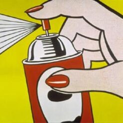 Roy Lichtenstein 'Spray' Inspired Pop Art Oil Painting – Customizable Canvas Art for Contemporary Walls