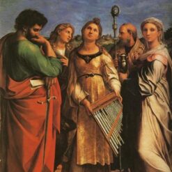 St. Cecilia with St. Paul, John Evangelist, Augustine & Mary Magdalene (c.1513-1516) | Raphael High Renaissance Religious Oil Painting