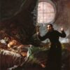 St. Francis Borgia Aiding a Dying Sinner - 1795 by Francisco Goya, Romanticism Religious Oil Painting, Valencia Cathedral