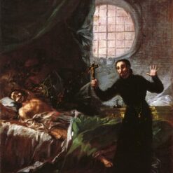 St. Francis Borgia Aiding a Dying Sinner - 1795 by Francisco Goya, Romanticism Religious Oil Painting, Valencia Cathedral