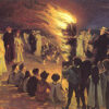 St John's Eve Bonfire on Skagen's Beach by Peder Severin Kroyer – 1906 Realist Genre Painting Reproduction