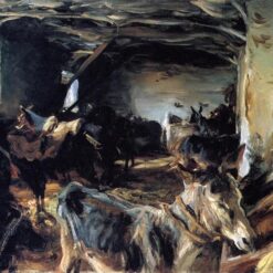 John Singer Sargent 'Stable at Cuenca' Impressionist Animal Painting – Fine Art Reproduction on Canvas