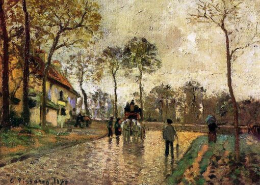 Kutsche nach Louveciennes” von Camille Pissarro - 1870 Impressionistisches Landschaftsgemälde