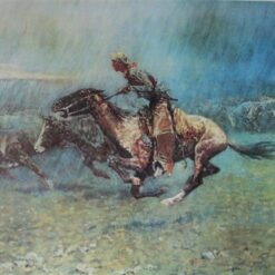 Impressionist Oil Reproduction of Stampede by Frederic Remington (1908) – Western Art