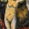 Standing Bather, Drying Her Hair" – Original Paul Cézanne Painting, Romanticism Nude Art, 1869