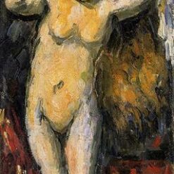 Standing Bather, Drying Her Hair" – Original Paul Cézanne Painting, Romanticism Nude Art, 1869