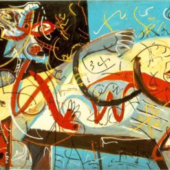 Inspired by Jackson Pollock’s Stenographic Figure (1942) – Abstract Expressionism Oil on Canvas (40 x 56 cm)