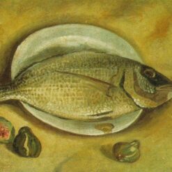 Still Life - Fish – Expressionism Inspired by Salvador Dali, Oil on Canvas