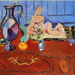 Henri Matisse Inspired Expressionist Still Life – 'Still Life with a Pewter Jug and Pink Statuette' (1910) – Hand-Painted Oil on Canvas