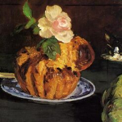 Oil Painting Inspired by Edouard Manet: Still Life with Brioche (c.1880) on Canvas