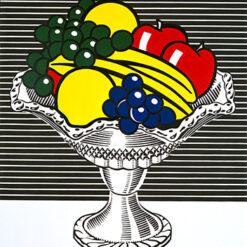 Custom Oil Painting Inspired by Roy Lichtenstein’s 'Still Life with Crystal Bowl' – Pop Art Still Life on Canvas