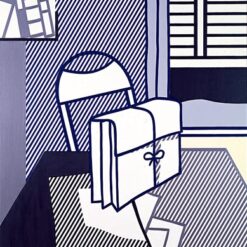 Custom Oil Painting Inspired by Roy Lichtenstein – 'Still Life with Dossier' (1976) – Pop Art Still Life Reproduction