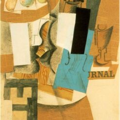 Oil Painting Inspired by Picasso’s Synthetic Cubism – 'Still Life with Violin and Fruits' (1912) on Cardboard and Canvas