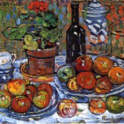 Post-Impressionist Still Life Painting by Maurice Prendergast – 1910-1913 Oil on Canvas