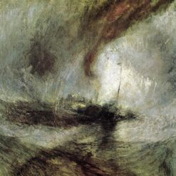J.M.W. Turner Oil Painting – Snow Storm, Steamboat off a Harbour's Mouth, c.1842, Romantic Marina Scene