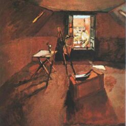 Henri Matisse Inspired Realist Interior Painting – 'Studio under the Eaves' (c. 1903) – Hand-Painted Oil on Canvas