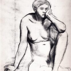 Edgar Degas 'Study for the Medieval War Scene' (1865) – Intricate Pencil Study, 32.1 x 27.6 cm, Depicting Medieval Combat