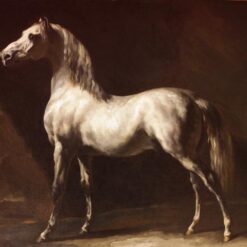 Romanticism Horse Study: Study of a Dapple Grey by Théodore Géricault – Oil Reproduction on Canvas