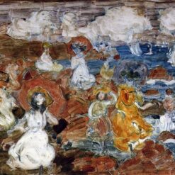 Summer Day by Maurice Prendergast – Post-Impressionist Oil Painting on Canvas (c.1900 - c.1902)