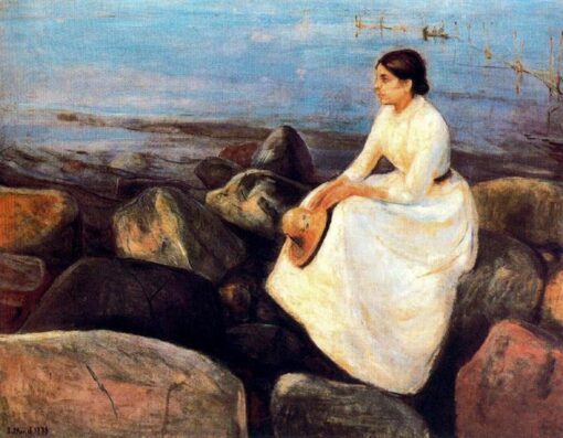 Summer Night by Edvard Munch – Stunning Hand-Painted Expressionist Landscape Art on Canvas