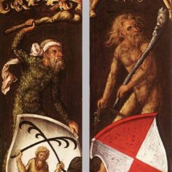 Sylvan Men with Heraldic Shields by Albrecht Dürer - 1499 Oil Painting Reproduction from the Northern Renaissance