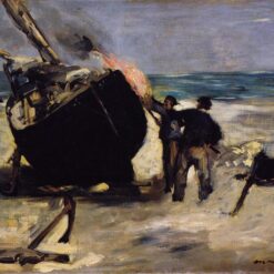 Tarring the Boat – Inspired by Edouard Manet’s 1873 Impressionist Scene