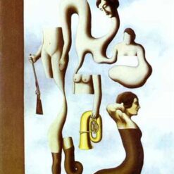 Surrealist Symbolic Oil Painting Inspired by René Magritte – 'The Acrobat's Exercises', Hand-Painted Canvas Reproduction
