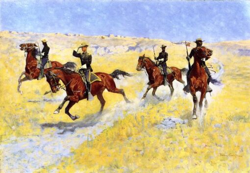 Impressionist Western Art – The Advance by Frederic Remington (1898) | Oil Painting Reproduction