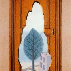 The Amorous Perspective Inspired by René Magritte – 1935 Surrealist Symbolic Oil Painting, Canvas (116x81 cm)