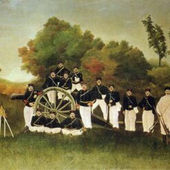 Premium Reproduction of Henri Rousseau’s "The Artillerymen" – Military Portrait Oil Painting for Collectors