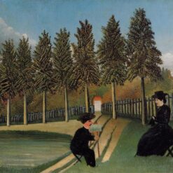 Henri Rousseau The Artist Painting His Wife – 1900-1905 Naïve Art Oil Painting | Handmade Canvas Art, Intimate Genre Scene