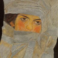 Expressionist Portrait Oil Painting 'The Artist's Sister, Melanie' – Egon Schiele 1908 Inspired Art