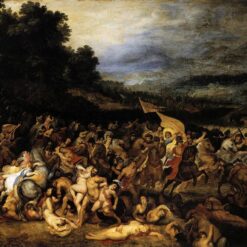 Baroque Mythological Painting The Battle of the Amazons by Peter Paul Rubens – Oil on Canvas Reproduction