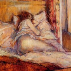 The Bed – 1898 Nude Oil Painting by Henri de Toulouse-Lautrec | Post-Impressionist Masterpiece