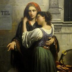 Hand-Painted Pierre-Auguste Cot ‘The Beggar Girls (Charity for My Sister)’ Oil Painting - Classical Genre Art on Canvas from Dafen Village Studio