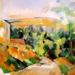 Cubist Landscape Masterpiece – The Bend in the Road, c.1905 by Paul Cézanne, High-Quality Replica
